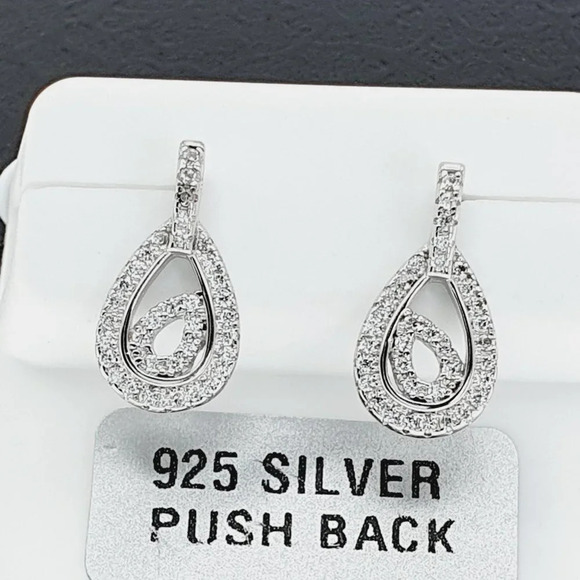 "925 sterling silver luxury CZ earrings for women/girls, Best for gift, RJUS2014 - Picture 8 of 9